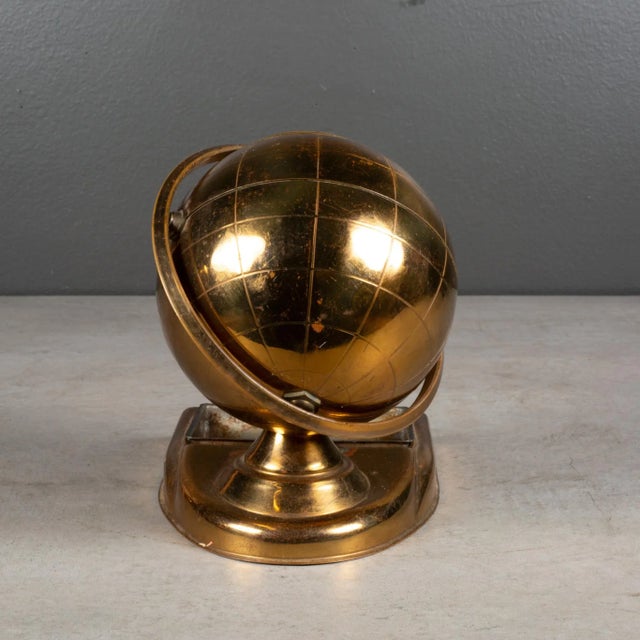 Mid-Century Brass Globe Cigarette Holder and Ashtray/Coin Dish C.1960 For Sale In San Francisco - Image 6 of 8