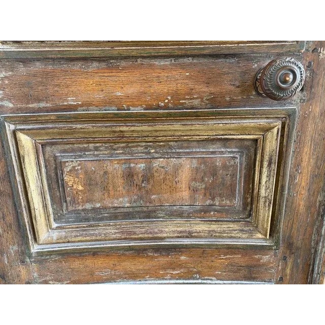 19th Century French Carved Doors With Distressed Wood and Gilt Accents For Sale - Image 9 of 15
