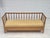 1970s, Swedish drop arm sofa/daybed. Original light yellow furniture fabric, oak wood, springs in the cushion. Original...