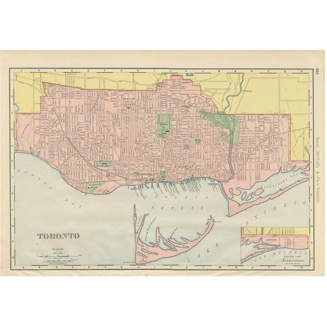 Antique Map of Toronto with Queens Park by Rand McNally, 1899 For Sale - Image 12 of 12