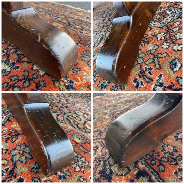 Ethan Allen Old Tavern Antiqued Pine 100" End Extension Trestle Dining Table With Leaves (12-6044) For Sale - Image 12 of 12