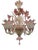 Six-Light Chandelier in Pink Murano, 1950s For Sale