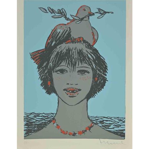 Portrait is a Screen Print Artwork realized by Salvatore Fiume in 1970s. Very good condition on a cream colored cardboard....