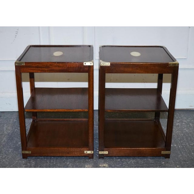 Vintage Military Campaign Brass Side Tables from Kennedy London, Set of 2 For Sale - Image 11 of 14
