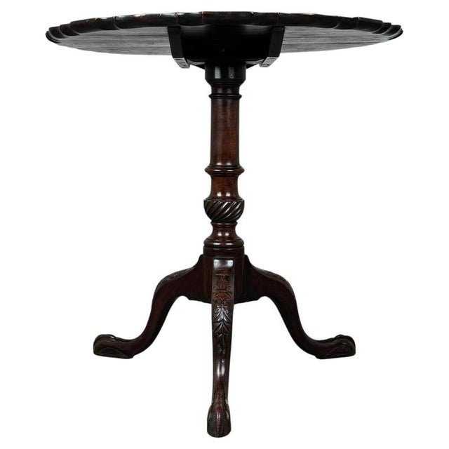 2000 - 2009 18th Antique Century Georgian Mahogany Piecrust Tripod Table For Sale - Image 5 of 6