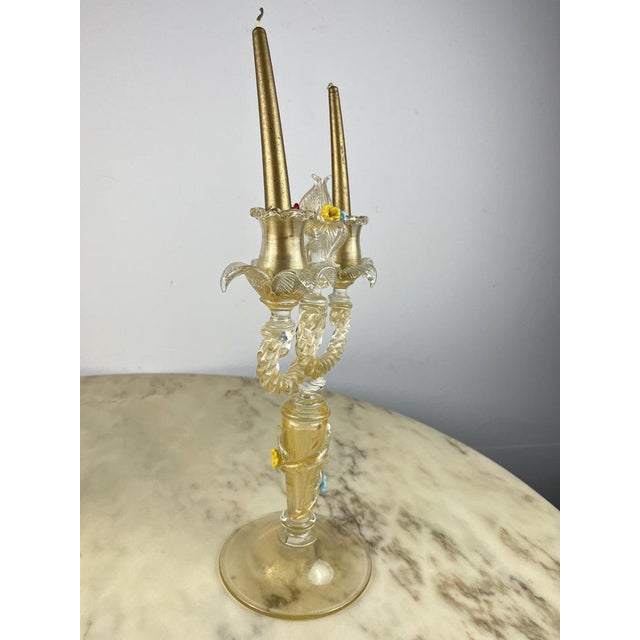 Murano Glass Candelabras in the style of Barovier & Toso, Italy, 1960s, Set of 2 For Sale - Image 16 of 18