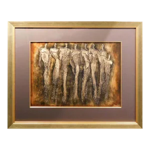 "Untitled" Mixed Media With Oil Acrylic Painting by Irina Russkol, Hand Signed & Framed