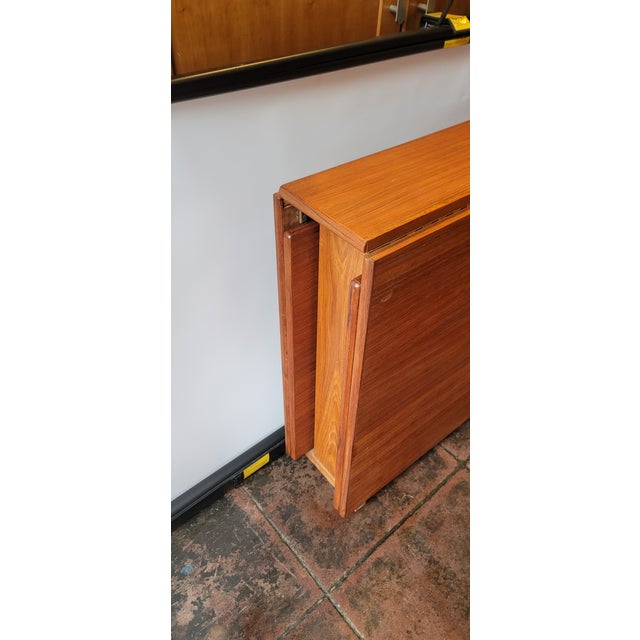 Mid-Century Modern Huge Mid Century Drop Leaf Teak Table Double Leaf Design Bruno Mathsson Style 9 Feet For Sale - Image 3 of 10