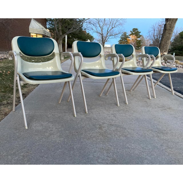 1980s Postmodern Armchairs Giancarlo Piretti & Emilio Ambasz for Dorsal Openark - Set of 5 For Sale - Image 10 of 13