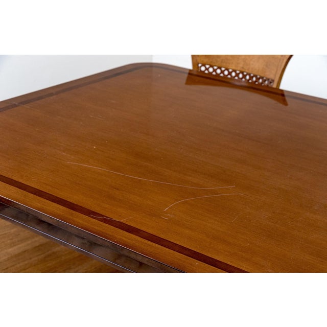 Hollywood Regency Vintage Attributed to Nancy Corzine Double Pedestal Dining Table For Sale - Image 3 of 12