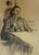 Heinrich Pforr, Pipe Smoker Man at the Table, 1920s, Pencil, in Very Good conditions. Designed 1920 to 1949 This piece is...