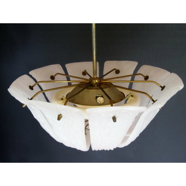 Pendant Lamp with Curved and Textured Glass from Kalmar For Sale - Image 3 of 5