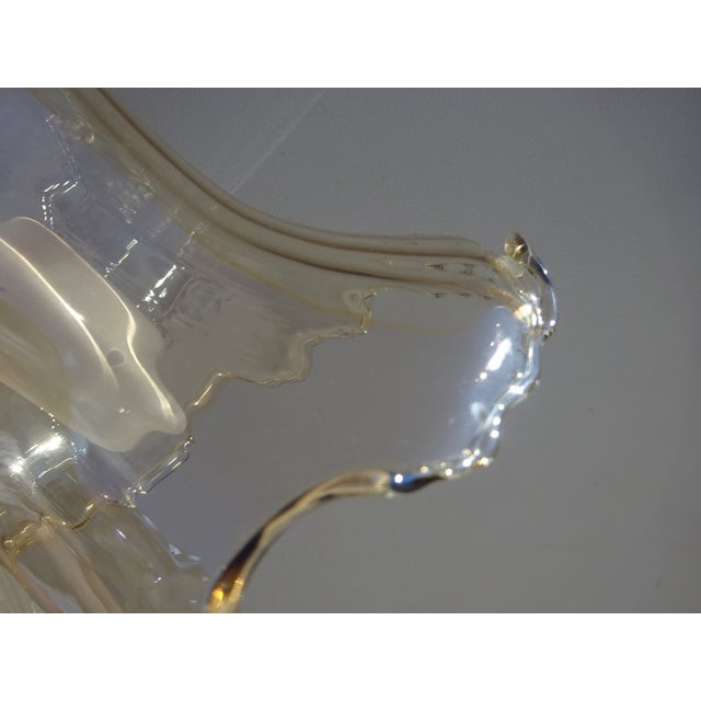 3-Light Chandelier in Wood, Bronze and Glass, 1980s For Sale - Image 9 of 12