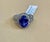6 Carat Oval Tanzanite and 1 Carat Diamond Ring 14 Karat White Gold, Estate For Sale In New York - Image 6 of 18