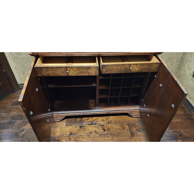 Spanish Style Crotch Walnut Drinks Cabinet For Sale - Image 10 of 13