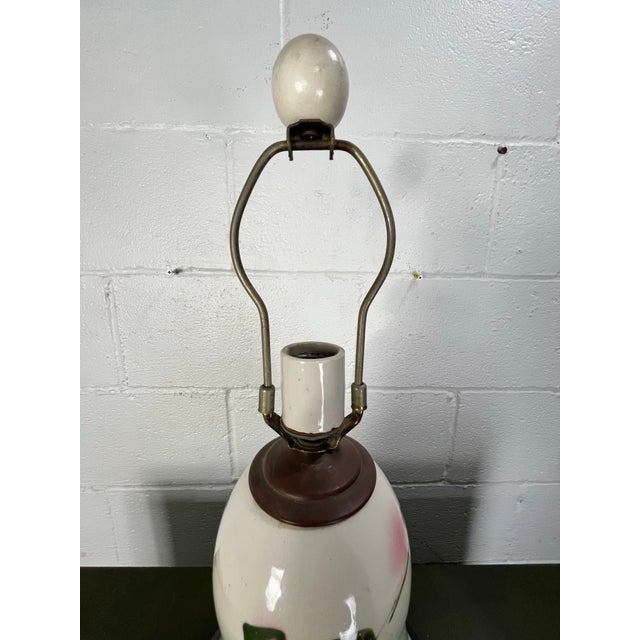 Ceramic Vintage Hand-Painted Studio Pottery Ceramic Table Lamp With Abstract Motif For Sale - Image 7 of 9