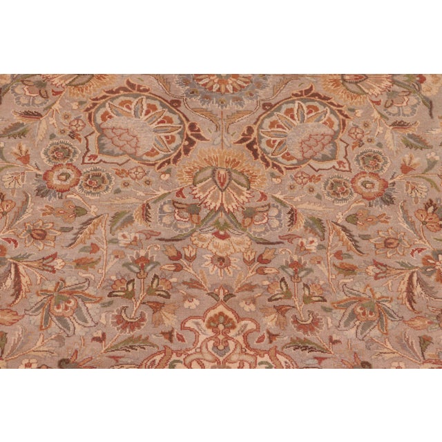 Shabby Chic Floral 1990's Pak-Persian Gray/Gray Wool Rug - 9'1'' X 12'3'' For Sale In New York - Image 6 of 9