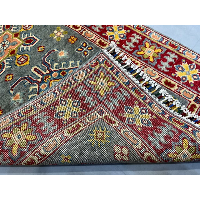Gray and Red Tribal Wool Runner Rug With Geometric Medallions, 2'11" X 9'10" For Sale - Image 16 of 16