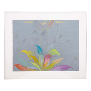 Stanley Boxer Bouquets Spawning Intruders Signed Crayon Pastel & Pencil Drawing