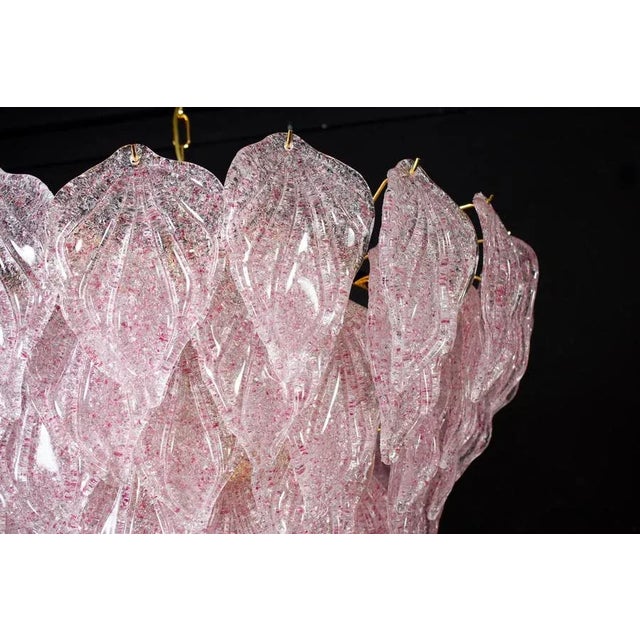 Glass Pink Murano Glass Polar Chandelier, Italy, 1970s For Sale - Image 7 of 18
