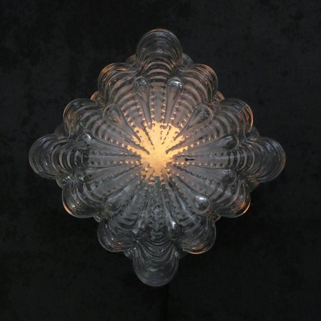 Mid-Century Modern Clear Glass Flush Mount For Sale - Image 4 of 7
