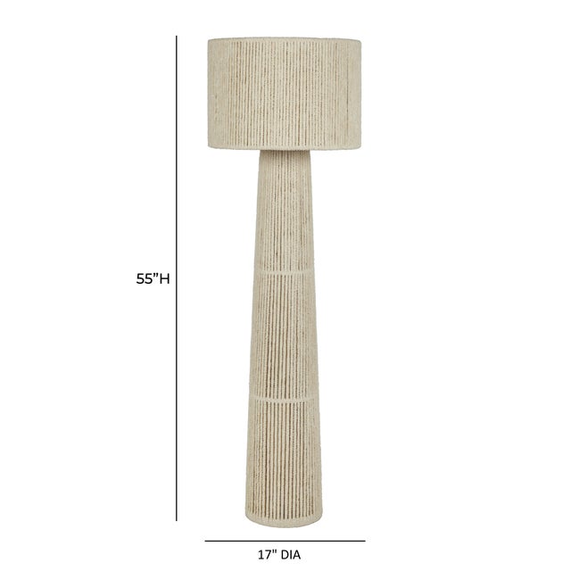 Tapered Natural Chenille Fiber Floor Lamp For Sale In Los Angeles - Image 6 of 7