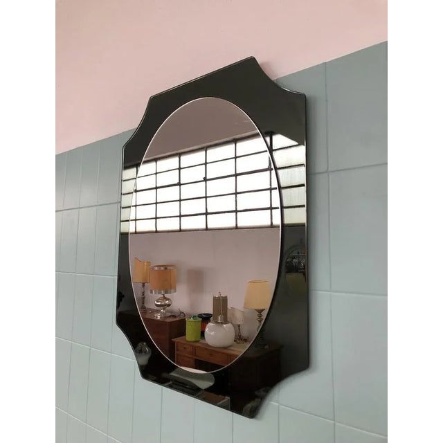 1970s Glass Mirror Frame in Smoke attributed to Antonio Lupi for Cristal Luxor, 1970s For Sale - Image 5 of 7