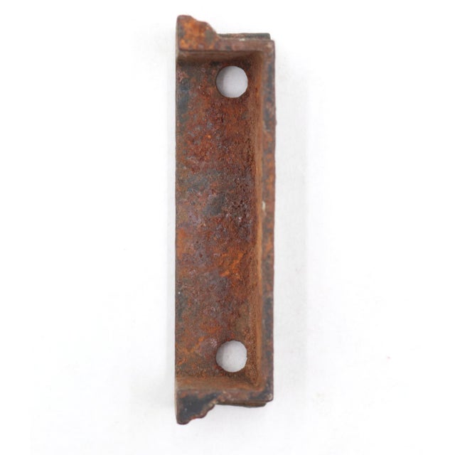 Metal Set of Antique Cast Iron Door Rim Locks With Iron Key For Sale - Image 7 of 8