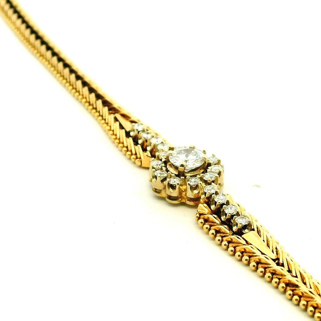 1970s Italian 14k Gold Diamond Flexible Bangle Bracelet For Sale - Image 11 of 12