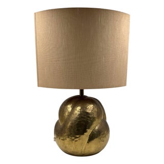 Modern Organic Brass Table Lamp attributed to Tommaso Barbi, Italy, 1970s For Sale