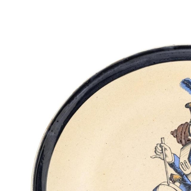 Earthenware - rare earthenware suspension plate. Portuguese; manufactured in the north at the beginning of the 20th...