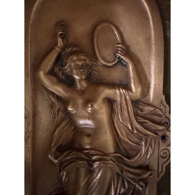 Early 20th Century Antique French Art Nouveau Copper-Clad Figural Applique Wall Plaques, Circa 1880 - 1920, Set of 2 For Sale - Image 5 of 9