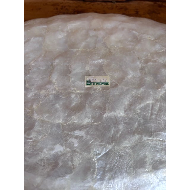 Scalloped Capiz Shell Tray With Gold Trim For Sale - Image 4 of 6
