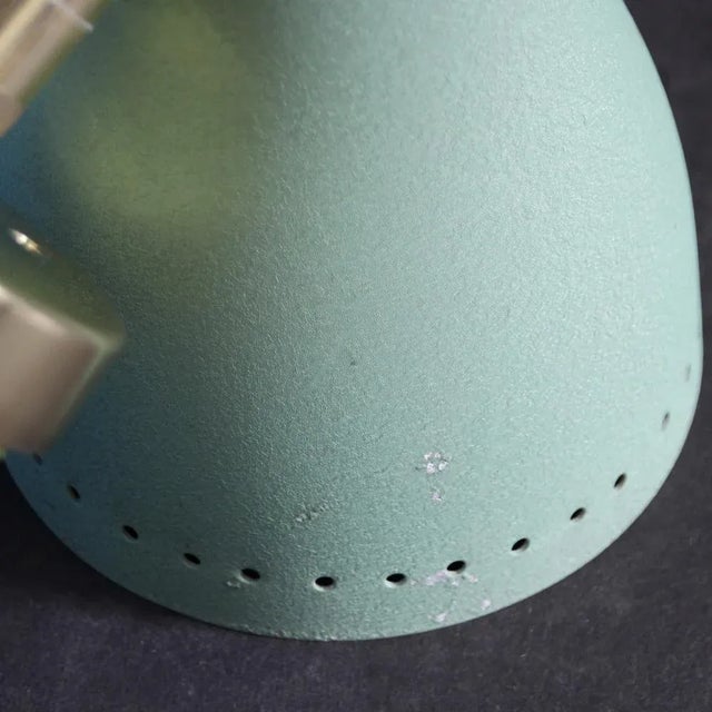 Gold Mid-Century Brass and Green Adjustable Wall Lamp Sconce, 1950s For Sale - Image 8 of 11