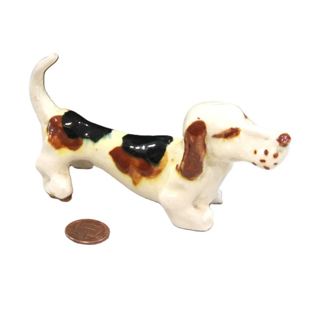 Such a cutie! Excellent condition on this vintage ceramic Dachshund figurine with bi-color paint.