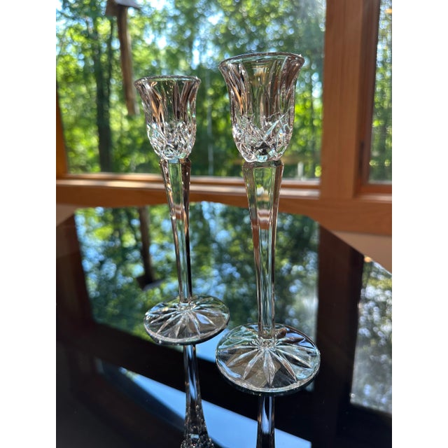 Transparent Gorham Lady Anne Crystal Candlesticks- A Pair For Sale - Image 8 of 8