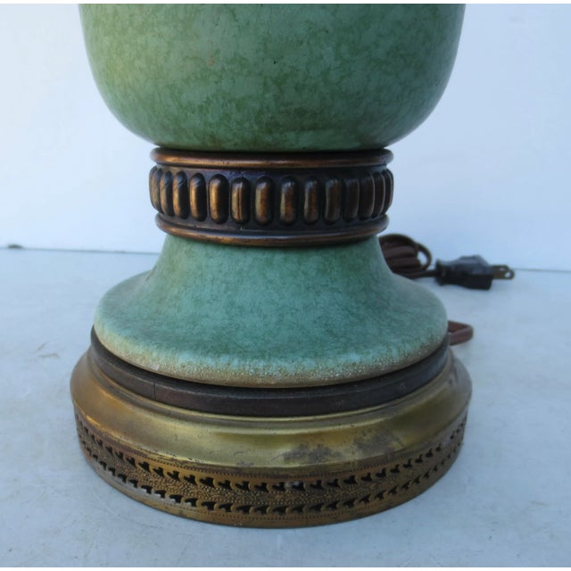 Olive Vintage 1930s Ceramic Egyptian Cobra Lamp For Sale - Image 8 of 11