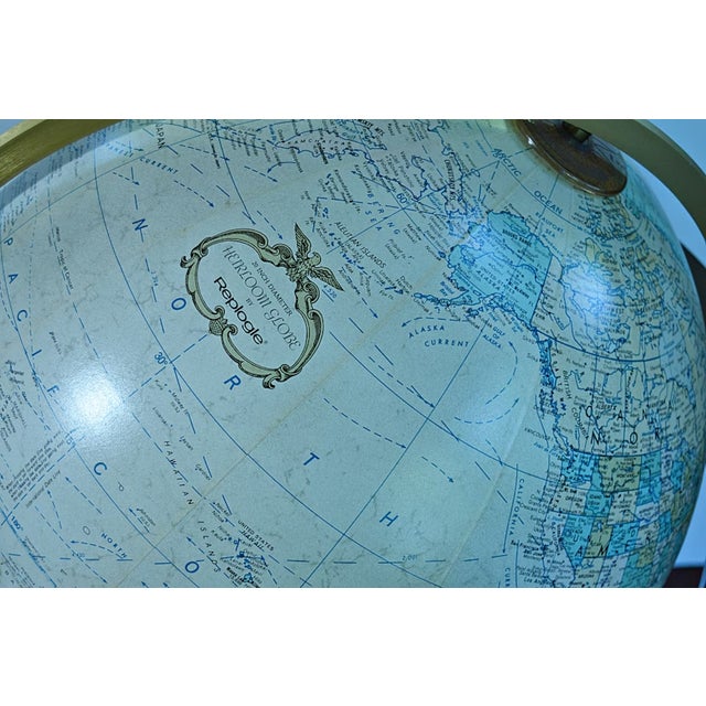 Replogle "Finley" Illuminated Floor Globe on Mahogany Stand Electric For Sale In Cincinnati - Image 6 of 9