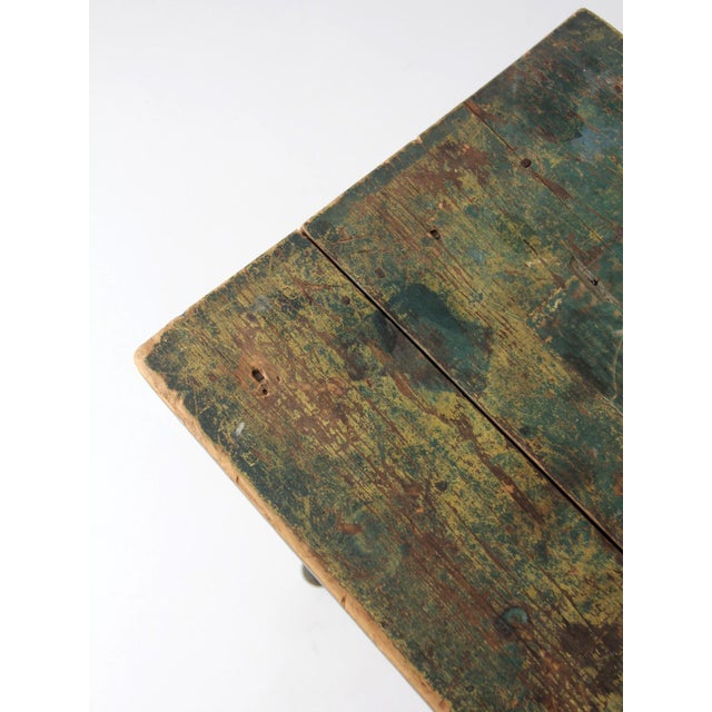 Late 19th Century Antique American Painted Table With Drawer For Sale - Image 5 of 18