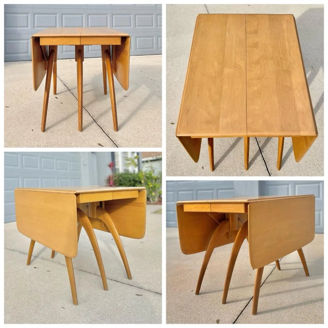 Heywood-Wakefield Mid Century Modern Extendable Wishbone Dining Table by Heywood Wakefield For Sale - Image 4 of 12