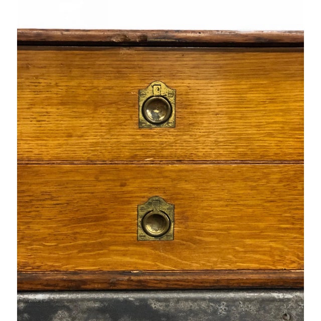 20th Century Campaign Oak Letter Box For Sale In Raleigh - Image 6 of 11