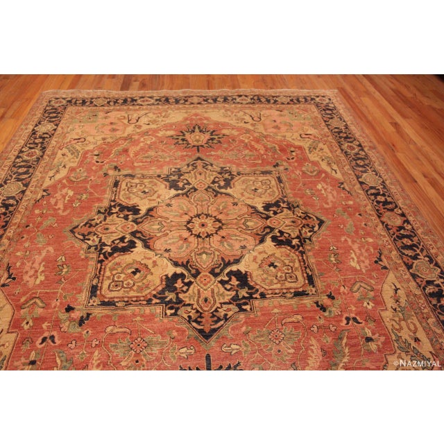 2020s Classic Persian Heriz Medallion Design Modern Room Size Rug For Sale - Image 5 of 6