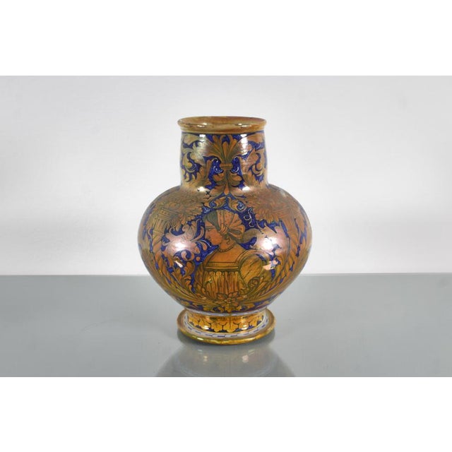 Ceramics Vase in Hand-Glazed Majolica by Alfredo Santarelli, Italy, 1920s For Sale - Image 3 of 15