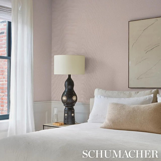 2020s Schumacher Moire Wallcovering Wallpaper In Dove For Sale - Image 5 of 5