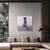 Contemporary Searching by Josh Sorrell | Oil on panel figure of a woman in blue tones sitting gracefully For Sale - Image 3 of 5