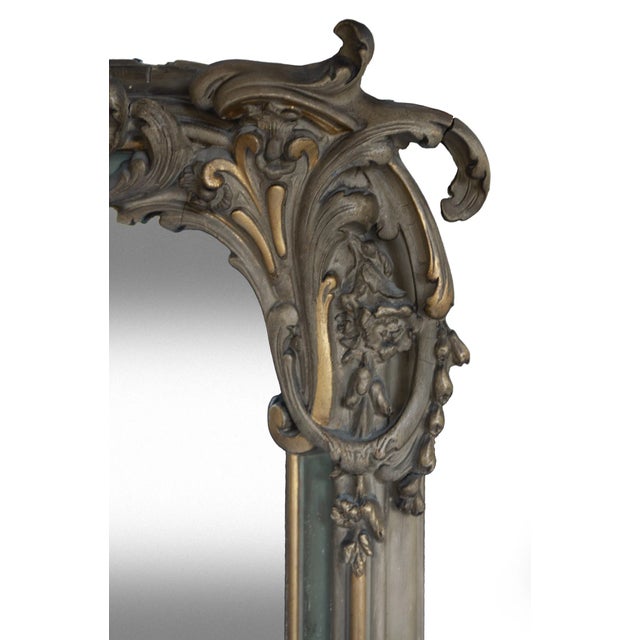 Monumental Antique French Over Mantle Mirror For Sale In Los Angeles - Image 6 of 12