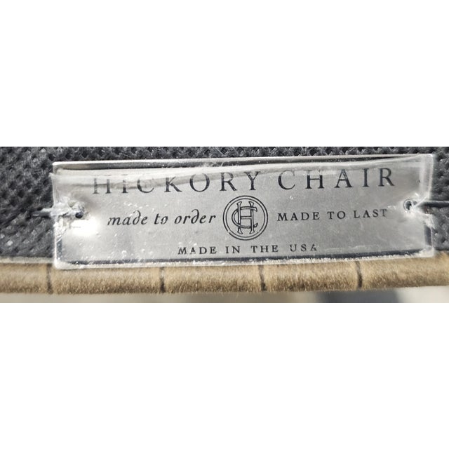 Late 20th Century Set of Four Hickory Chair Mahogany Alligator Pattern Leather Counter Stools For Sale - Image 11 of 11