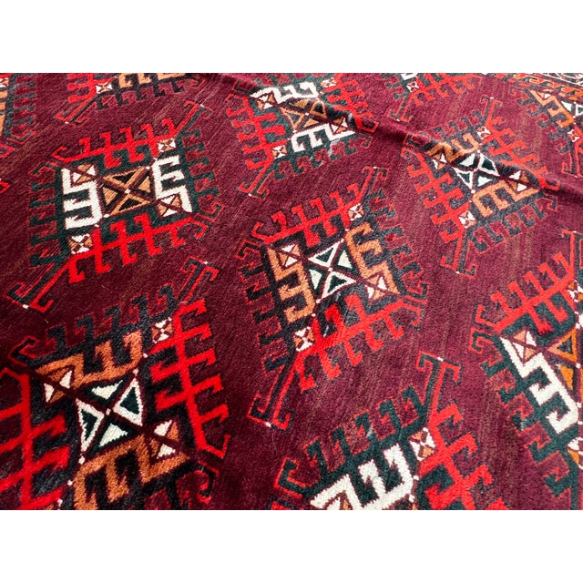 High-Quality Hand-Knotted Turkmen Yomut Wool Area Rug - 4'6" X 6'1" For Sale - Image 12 of 14