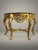 Carved Gilt Wooden Console Table with Shaped Marble Top For Sale - Image 6 of 6