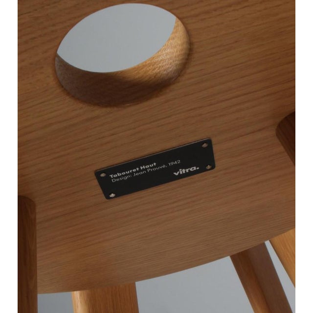 Wood Dark Oak Bar Stool by Jean Prouvé for Vitra, 2010s For Sale - Image 7 of 8